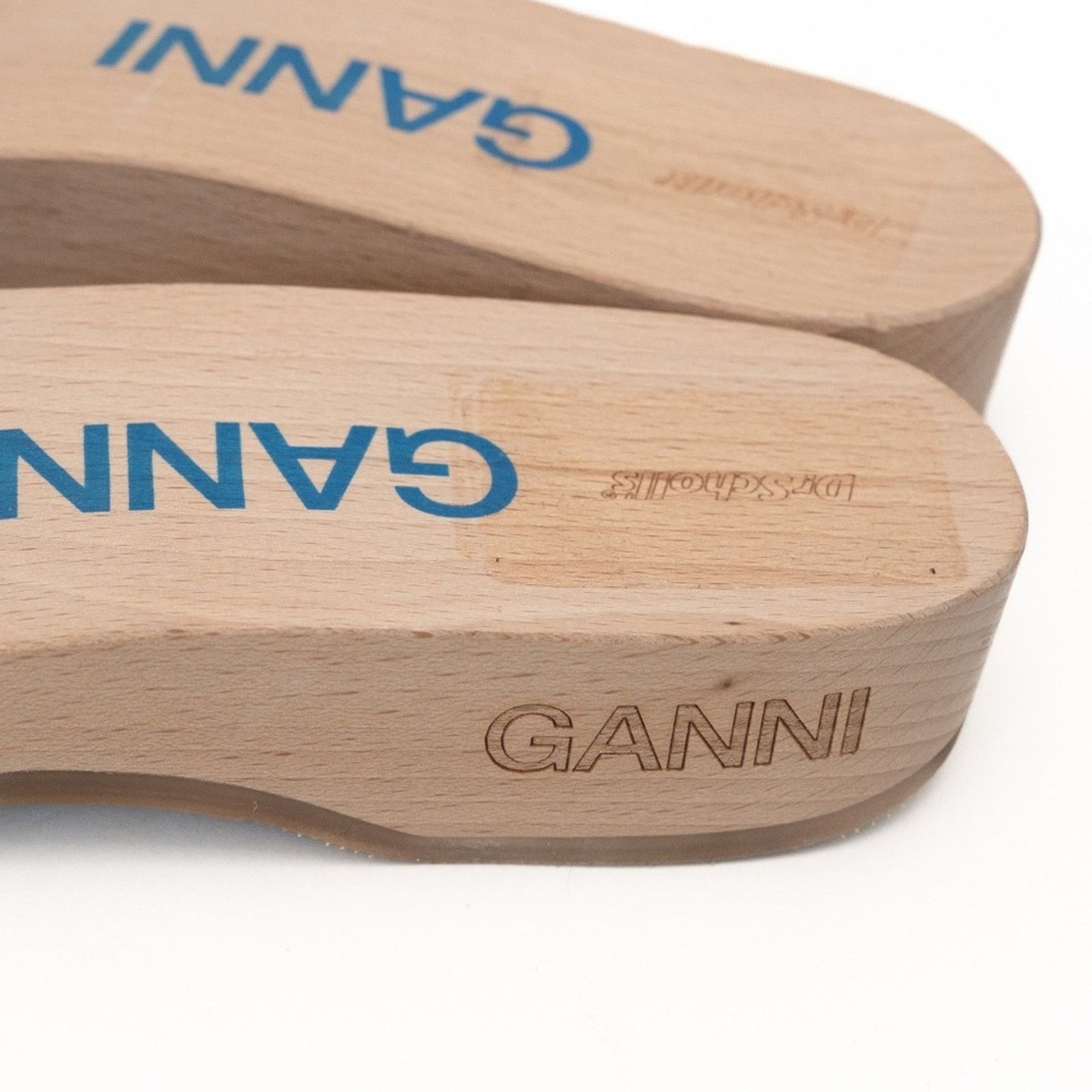 Ganni Ganni X Scholl. Wooden Clogs in Check Blue Iris. Size US 11 / IT 41 - 7 Thumbnail
