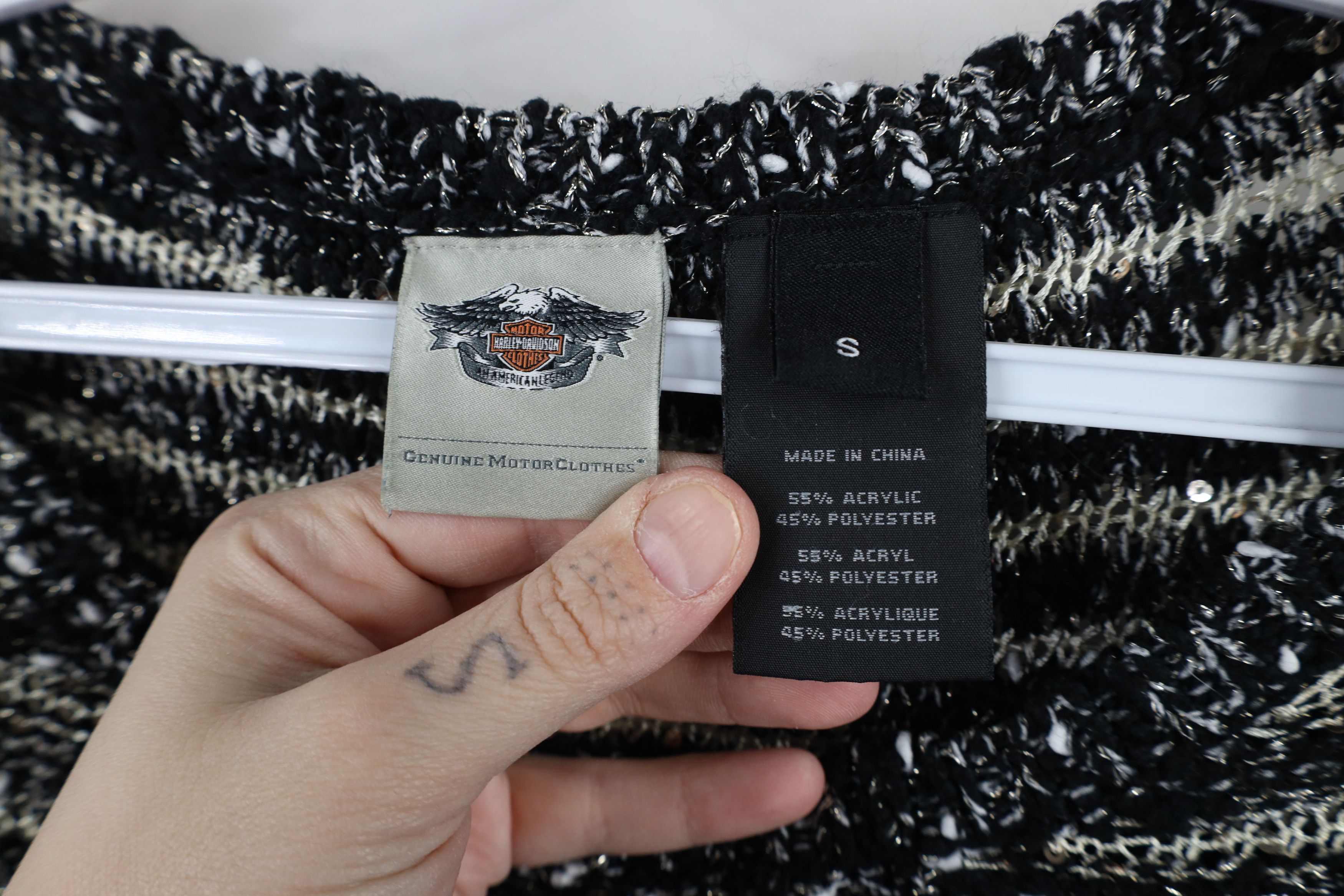 Harley Davidson × Vintage Vintage Y2K Harley Davidson Striped Ribbed Knit Sweater Size S / US 4 / IT 40 - 5 Thumbnail