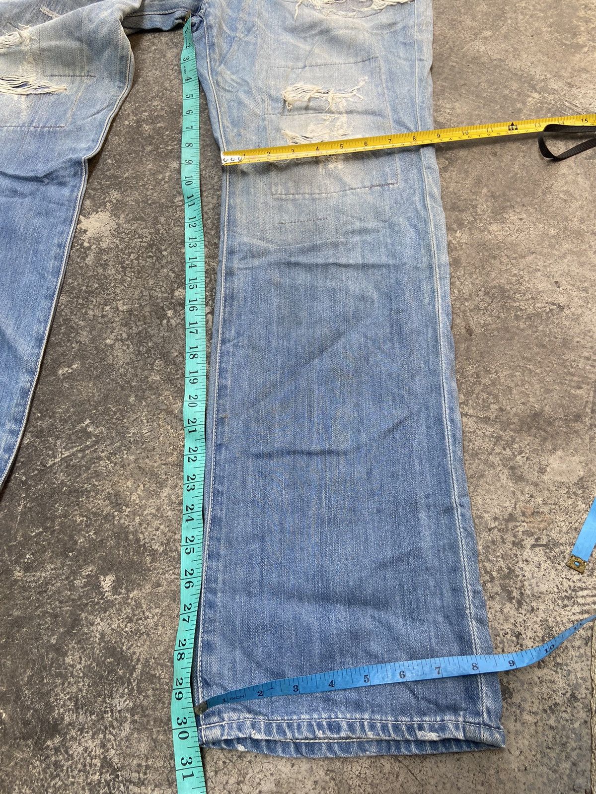 Beauty Beast 6 rage blue jeans LGB Distressed decontructed patchwork Size US 32 / EU 48 - 12 Thumbnail