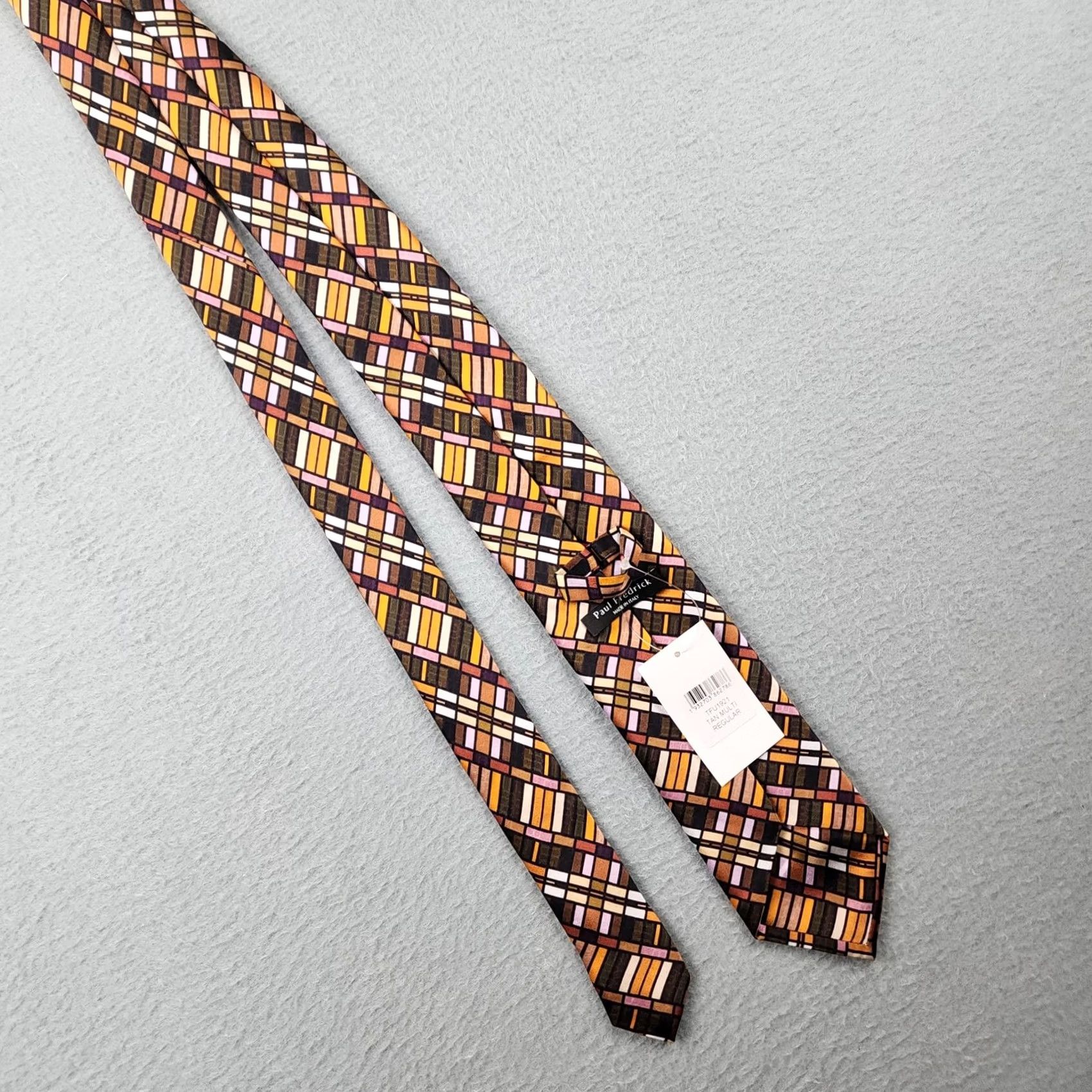 Paul Fredrick Tie Mens Multicolor Geometric 100% Silk Classic Italy One Size, Men's — image 5 of 6
