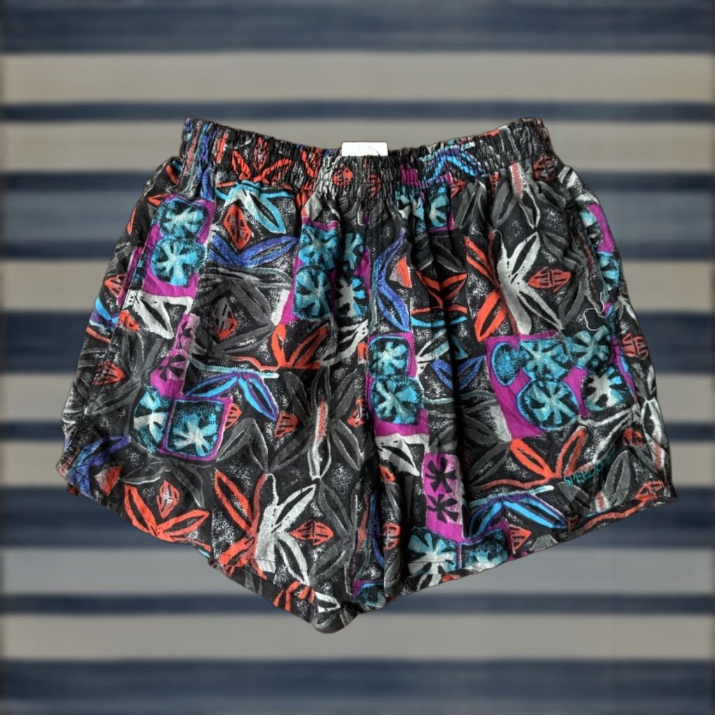Speedo VINTAGE 80s Speedo Nylon Swim Trunks Men’s Medium AOP Floral Surfer Pockets Size US 31 - 1 Thumbnail