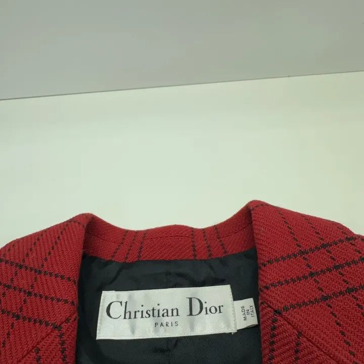 Dior Dior Red Plaid Long Sleeve Jacket 0079-2507 Size M / US 6-8 / IT 42-44 - 4 Thumbnail