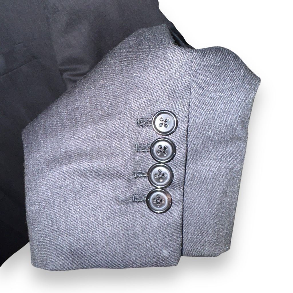 Oxxford Clothes Gray Oxxford Clothes Bespoke 3 Roll 2 Suit Jacket Size 46R Size 46R - 5 Thumbnail
