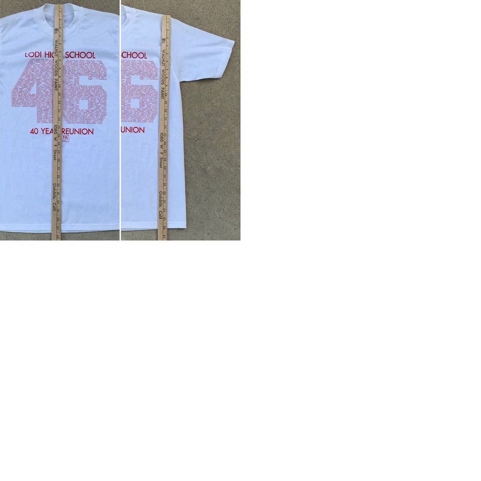 Jerzees VINTAGE Lodi High School 46 40 year reunion t-shirt 80s 1980s size M 38-40 Shirt Unisex Adults White 50% Polyester 50% Cotton Jerzees by Russell Size US M / EU 48-50 / 2 - 9 Thumbnail