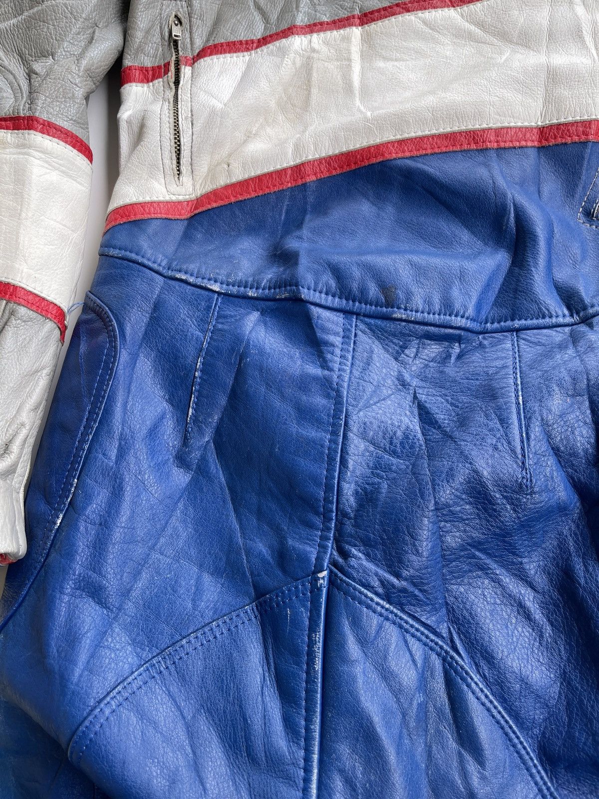 Japanese Brand Vintage 80s Kadoya Leather Racing Suit Size US 28 / EU 44 - 22 Thumbnail