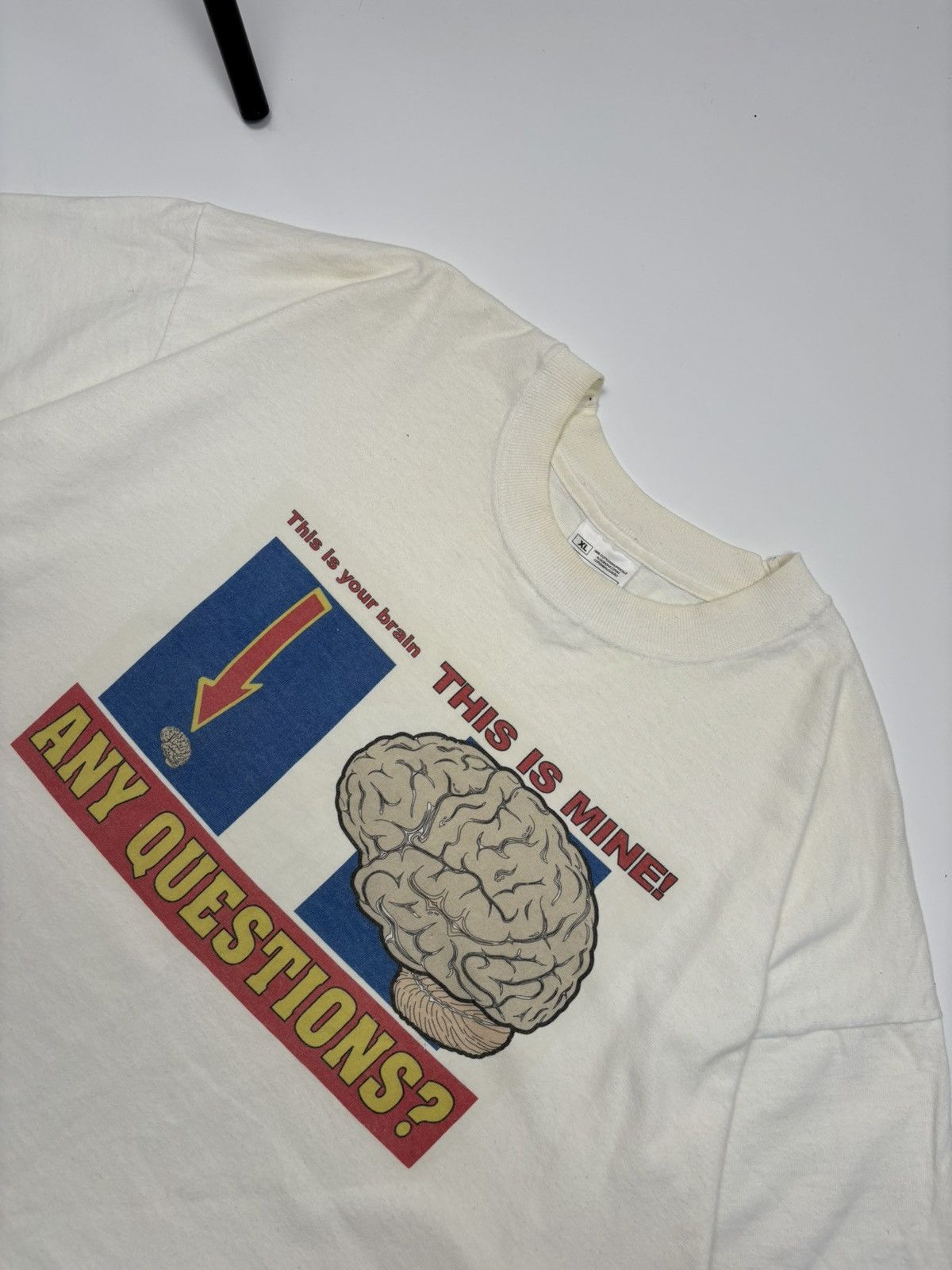 Vintage Vintage 90’s “This is your brain” Art Tee Streetwear T-Shirt Size US XL / EU 56 / 4 - 3 Thumbnail