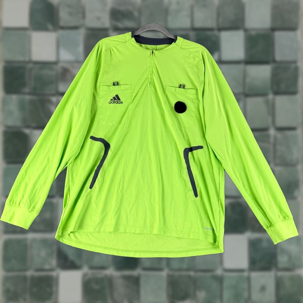 Adidas Adidas Referee Jersey Mens Size XL Green Clima365 Long Sleeve Pockets Soccer Size US XL / EU 56 / 4 - 1 Thumbnail