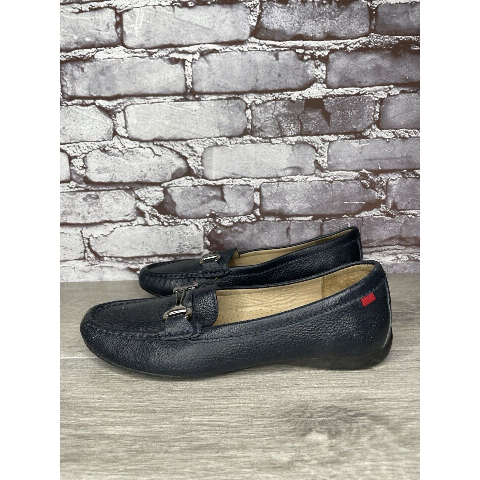 Joseph Marc Joseph New York Grand Street Blue Leather Loafers Women Size US 10.5 / IT 40.5 - 11 Thumbnail