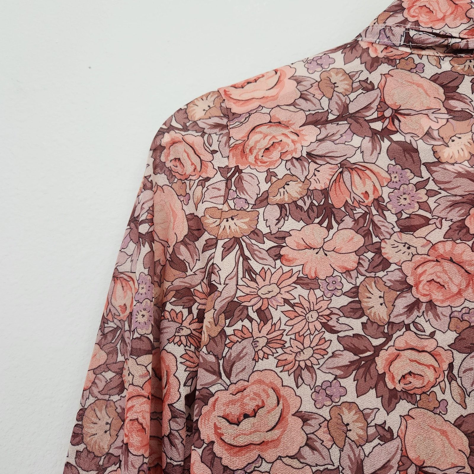 Vintage Vintage 70s Fall Floral Long Sleeve Button Down Blouse S Size S / US 4 / IT 40 - 7 Thumbnail