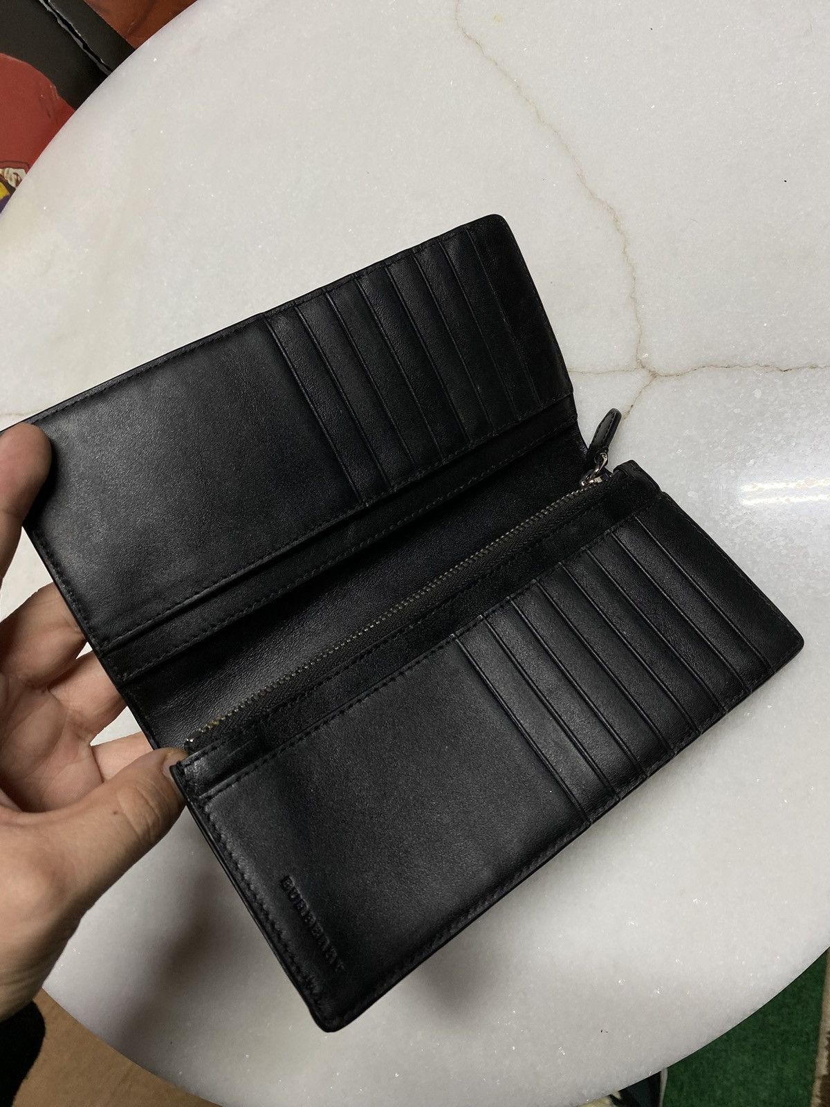 Burberry × Designer Burberry Leather Blue Plaid Long Wallet Preowned Size ONE SIZE - 2 Thumbnail