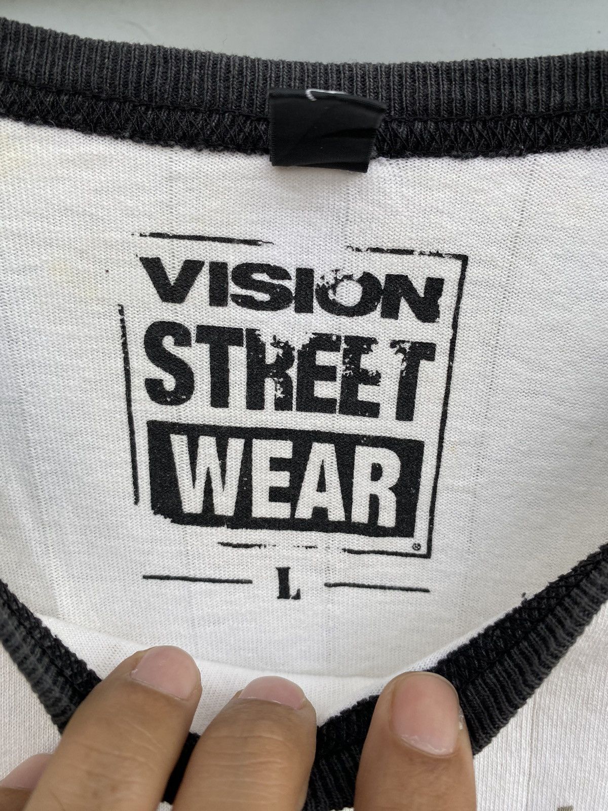 Japanese Brand Vision Street Wear Skull Label & Eagle Poem Graphic Raglan Size US L / EU 52-54 / 3 - 9 Thumbnail