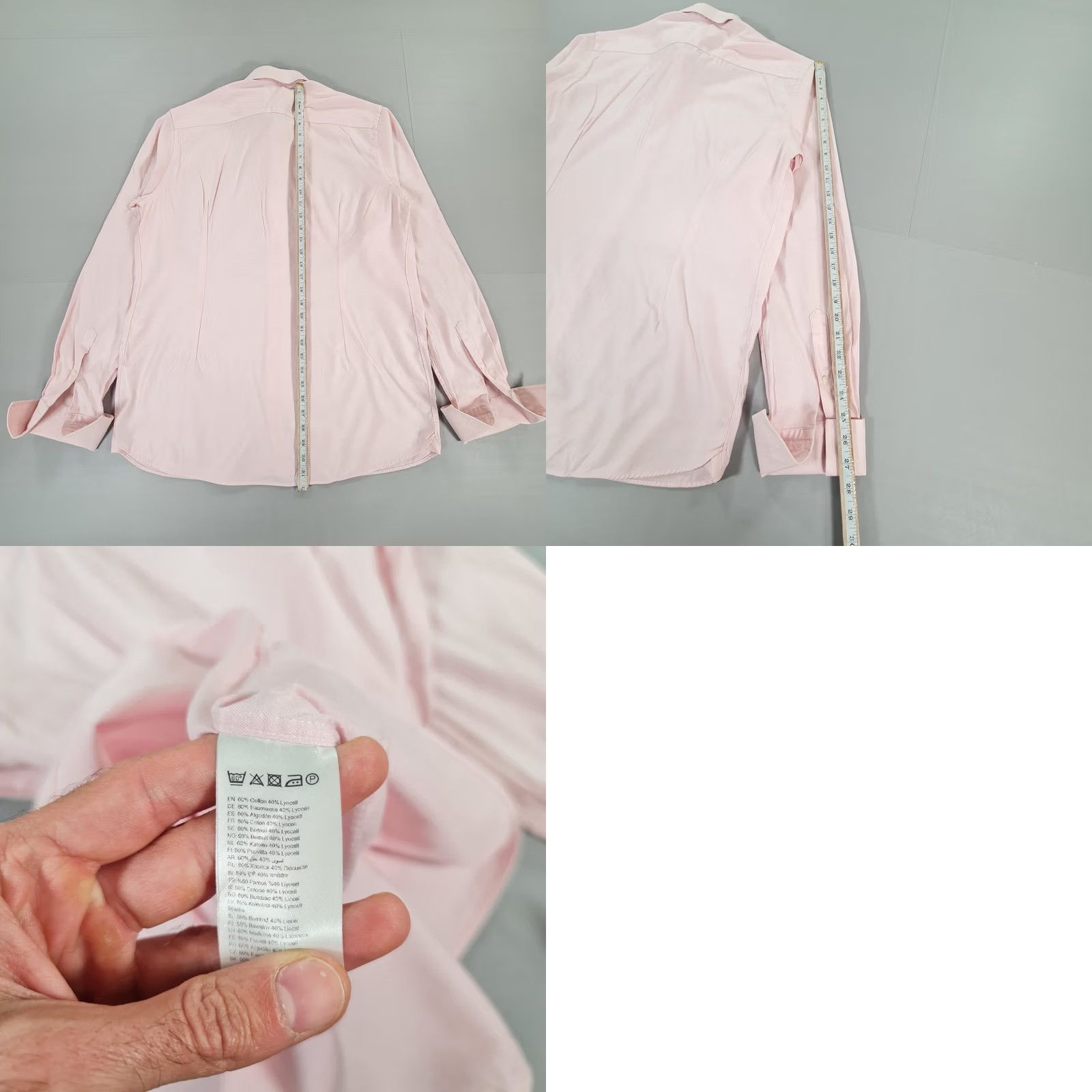 Eton ETON Mens Shirt Pink 17.5 Cotton Button Up Double Cuffs Mens Size US XXL / EU 58 / 5 - 8 Thumbnail