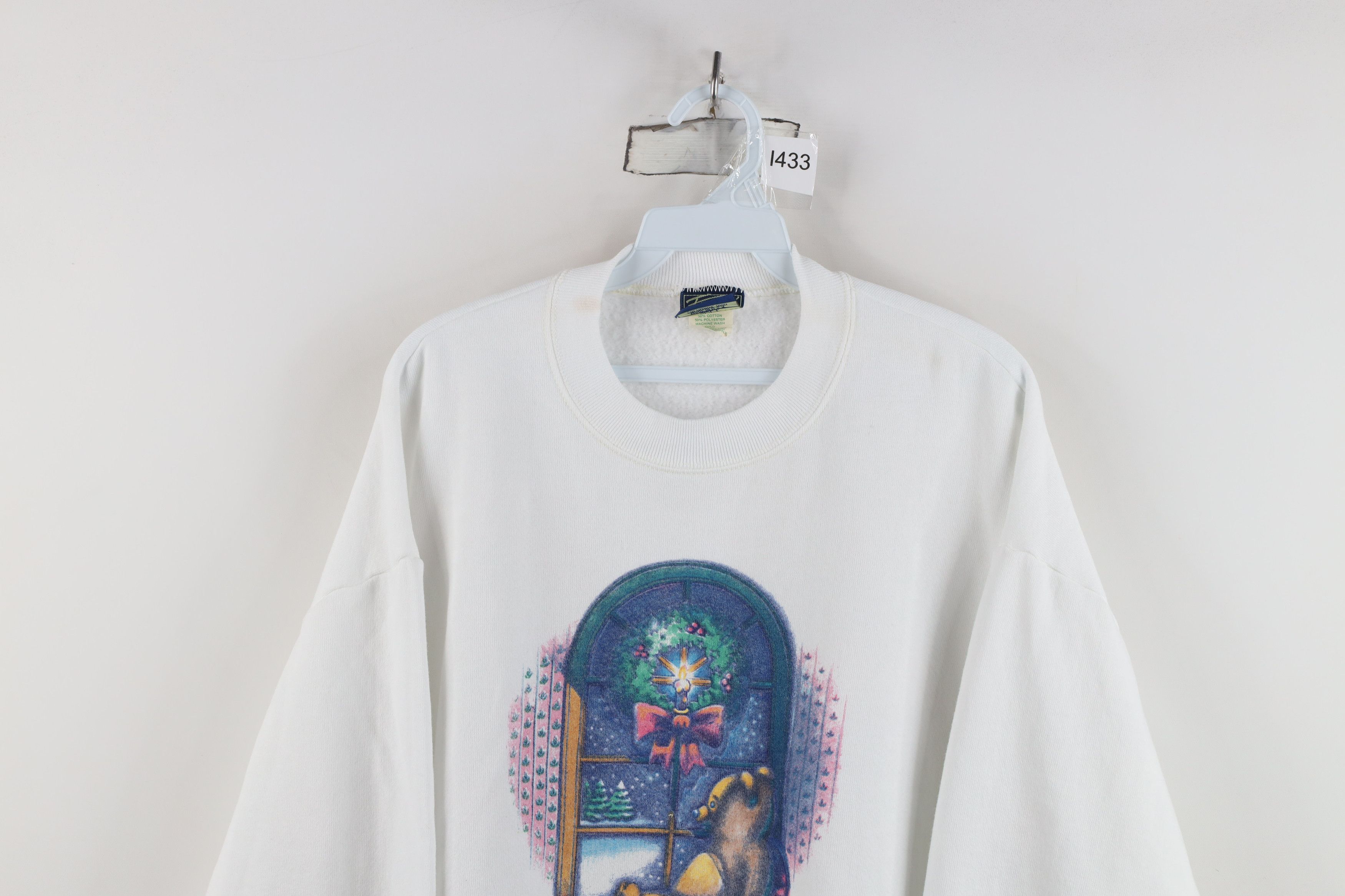 Vintage Vintage 90s Christmas Night Teddy Bear Crewneck Sweatshirt Size L / US 10 / IT 46 - 2 Thumbnail