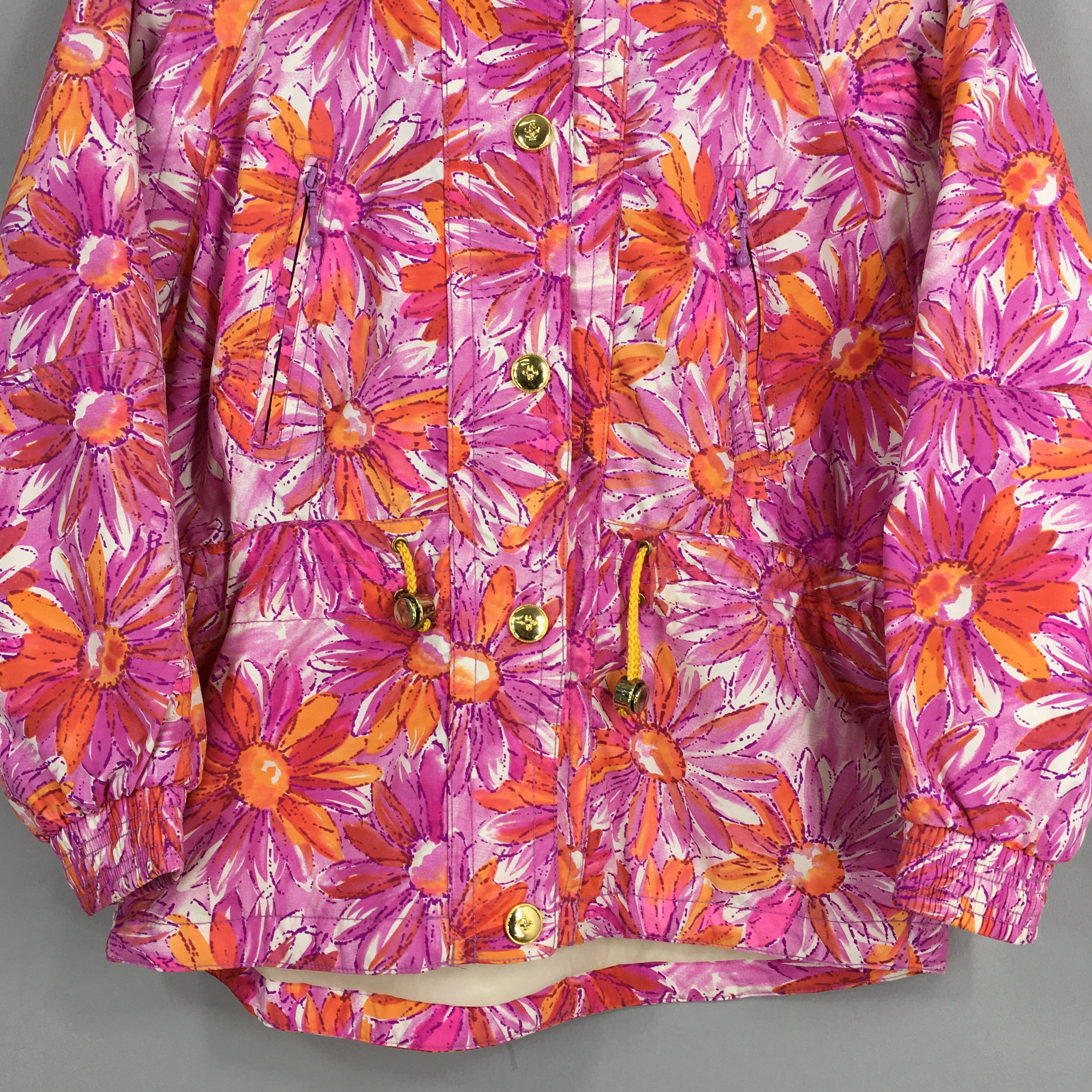 Other Vintage 80s Beauty Floral Printed Women Jacket Large Size L / US 10 / IT 46 - 3 Thumbnail
