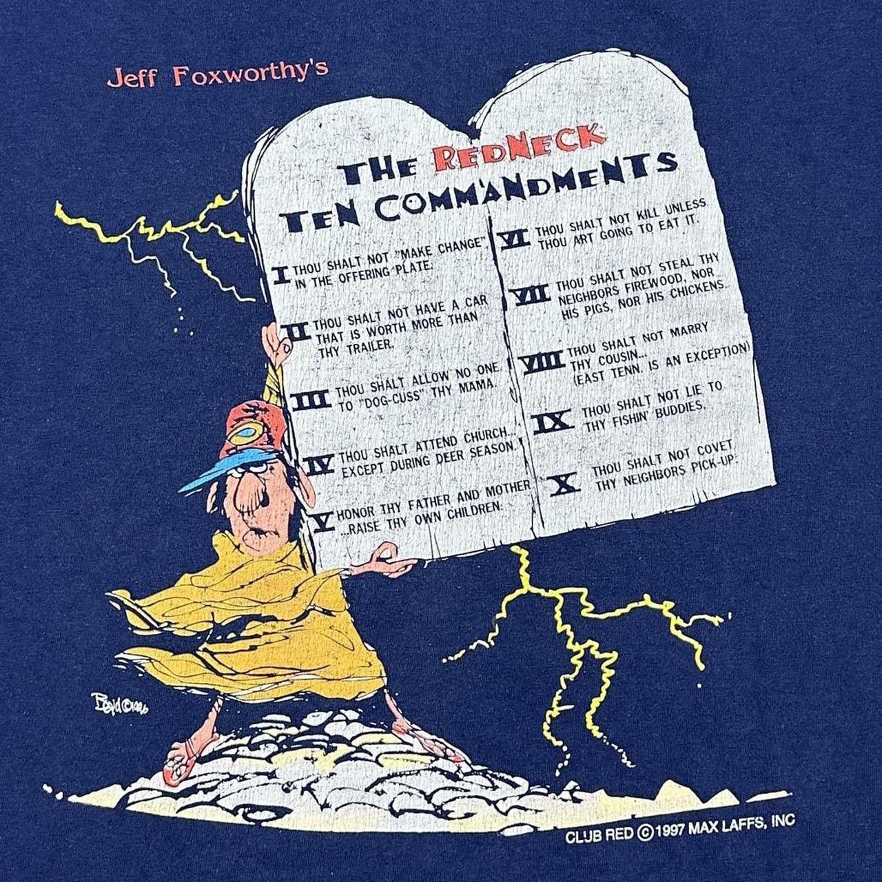 Other Vintage 90s Jeff Foxworthy Redneck 10 Commandments 1997 Tee Size US XL / EU 56 / 4 - 2 Thumbnail