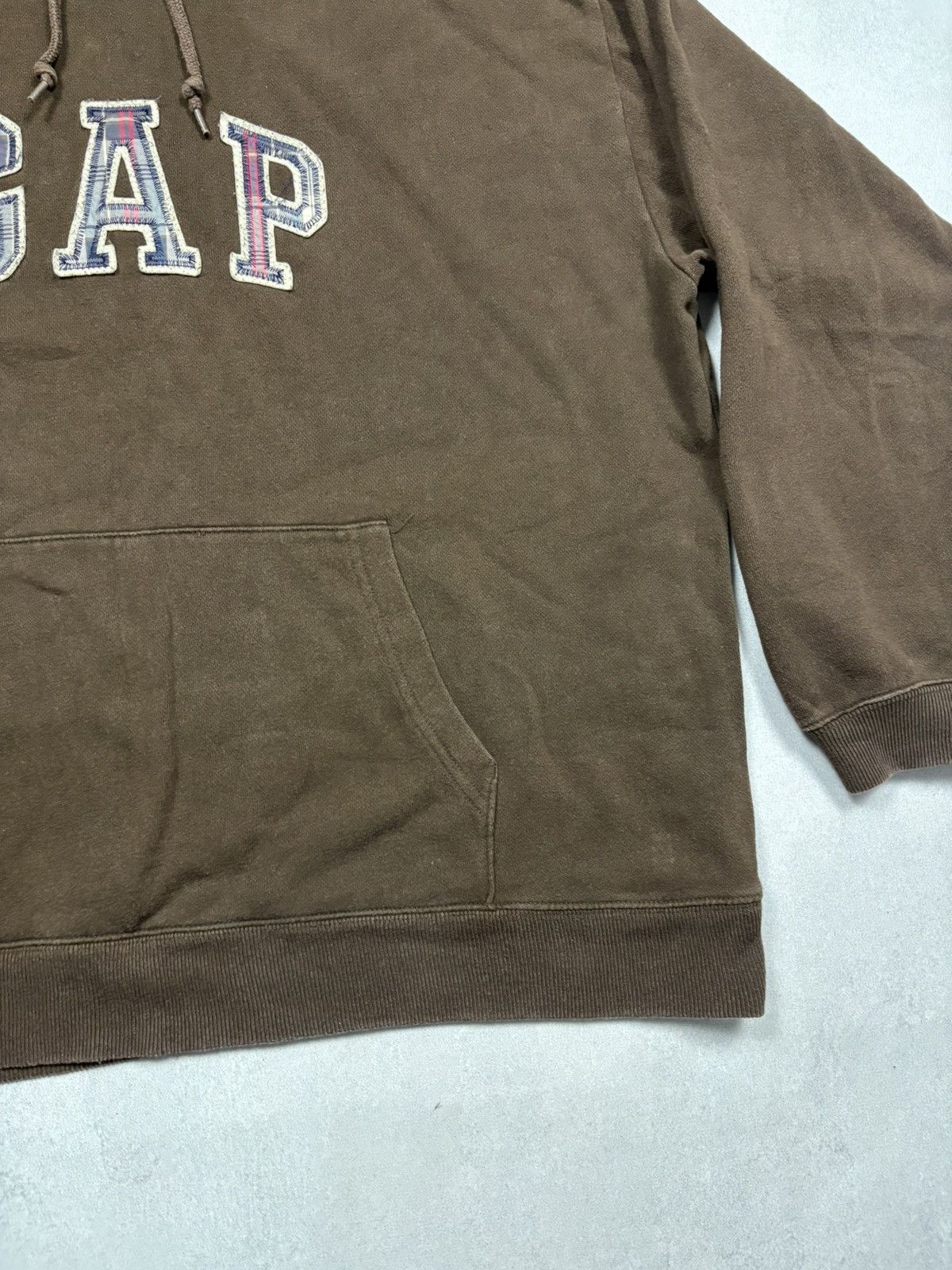 Gap GAP Brown Vintage Hoodie Plaid Appliqué Logo Spell Out Y2K Size US XL / EU 56 / 4 - 5 Thumbnail