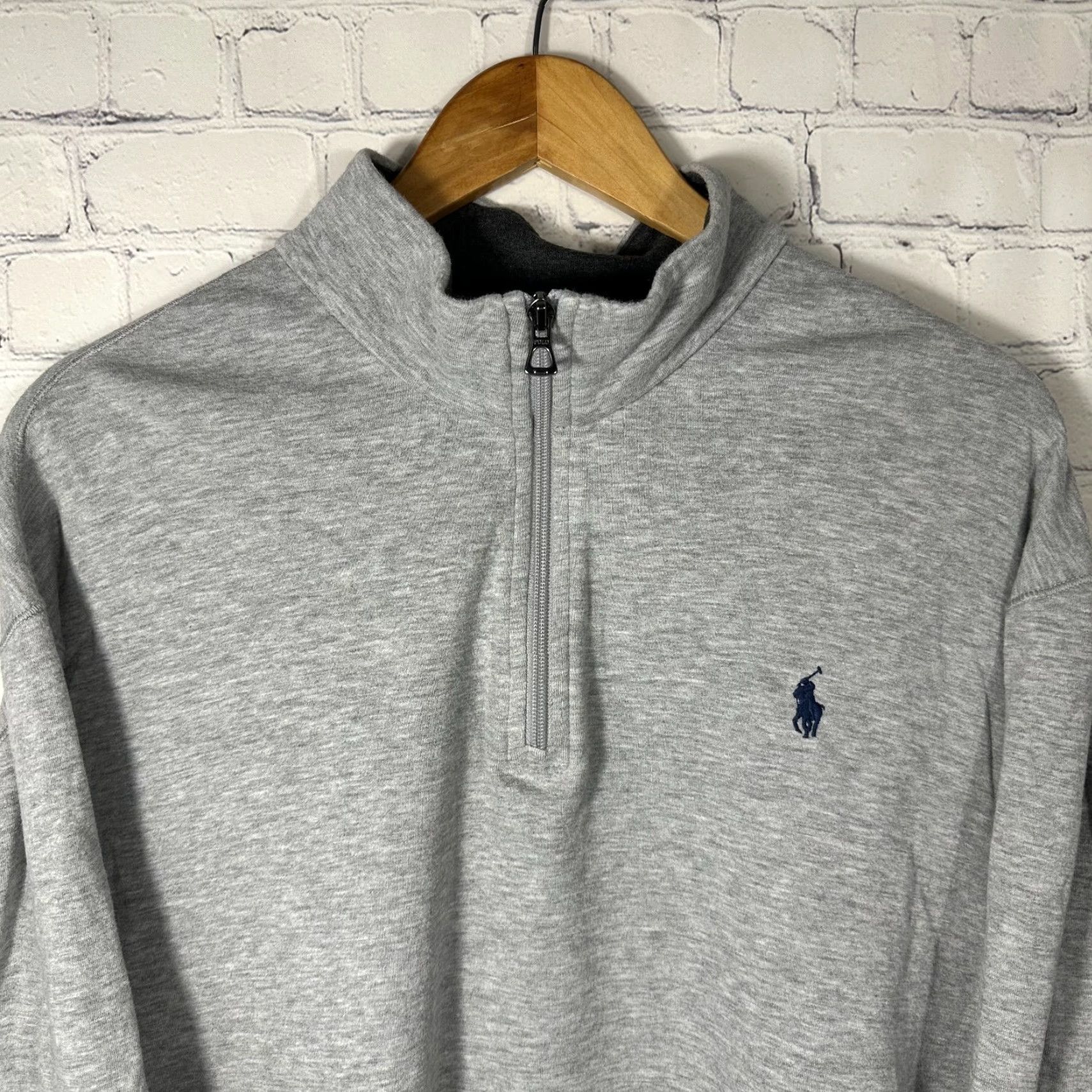 Polo Ralph Lauren Polo Ralph Lauren Performance Mens Quarter Zip Sweater XXL Gray pullover cotton mock neck long sleeve Size US XXL / EU 58 / 5 - 3 Thumbnail