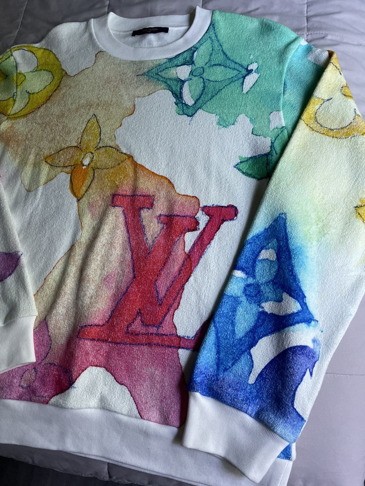 Louis Vuitton Louis Vuitton Watercolor Monogram Sweatshirt Size US L / EU 52-54 / 3 - 2 Thumbnail