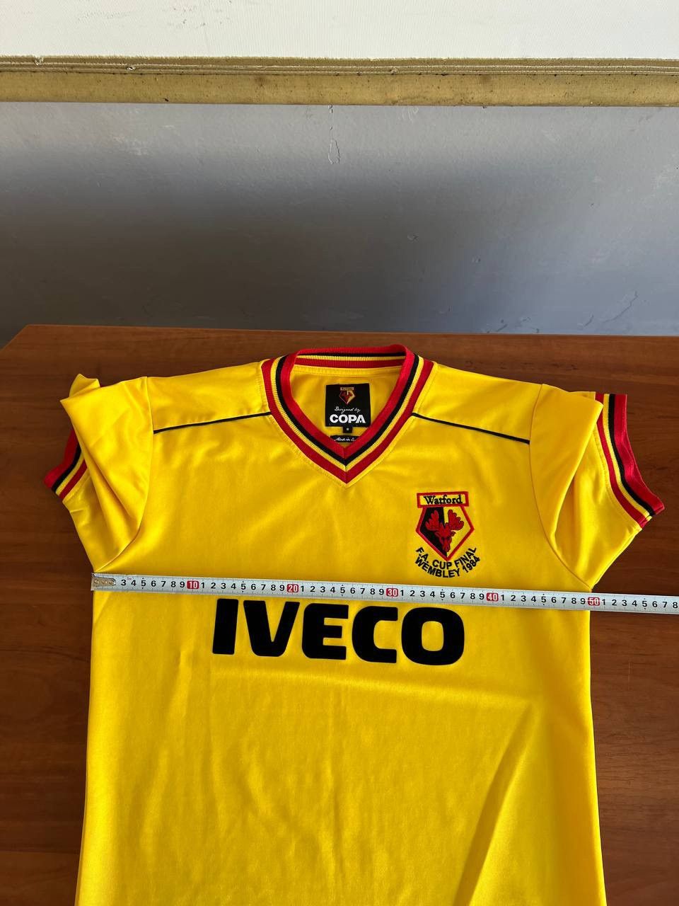 Sports Specialties 1983/84 REMAKE WATFORD COPA HOME SOCCER FOOTBALL JERSEY SZ S Size US S / EU 44-46 / 1 - 16 Thumbnail