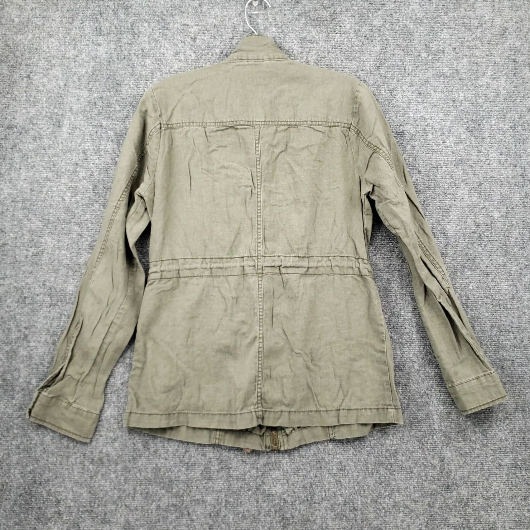 Vintage Maurices Jacket Womens S Green Anorak Full Zip Long Sleeve Eyelet Trim Pockets Casual Size S / US 4 / IT 40 - 2 Thumbnail