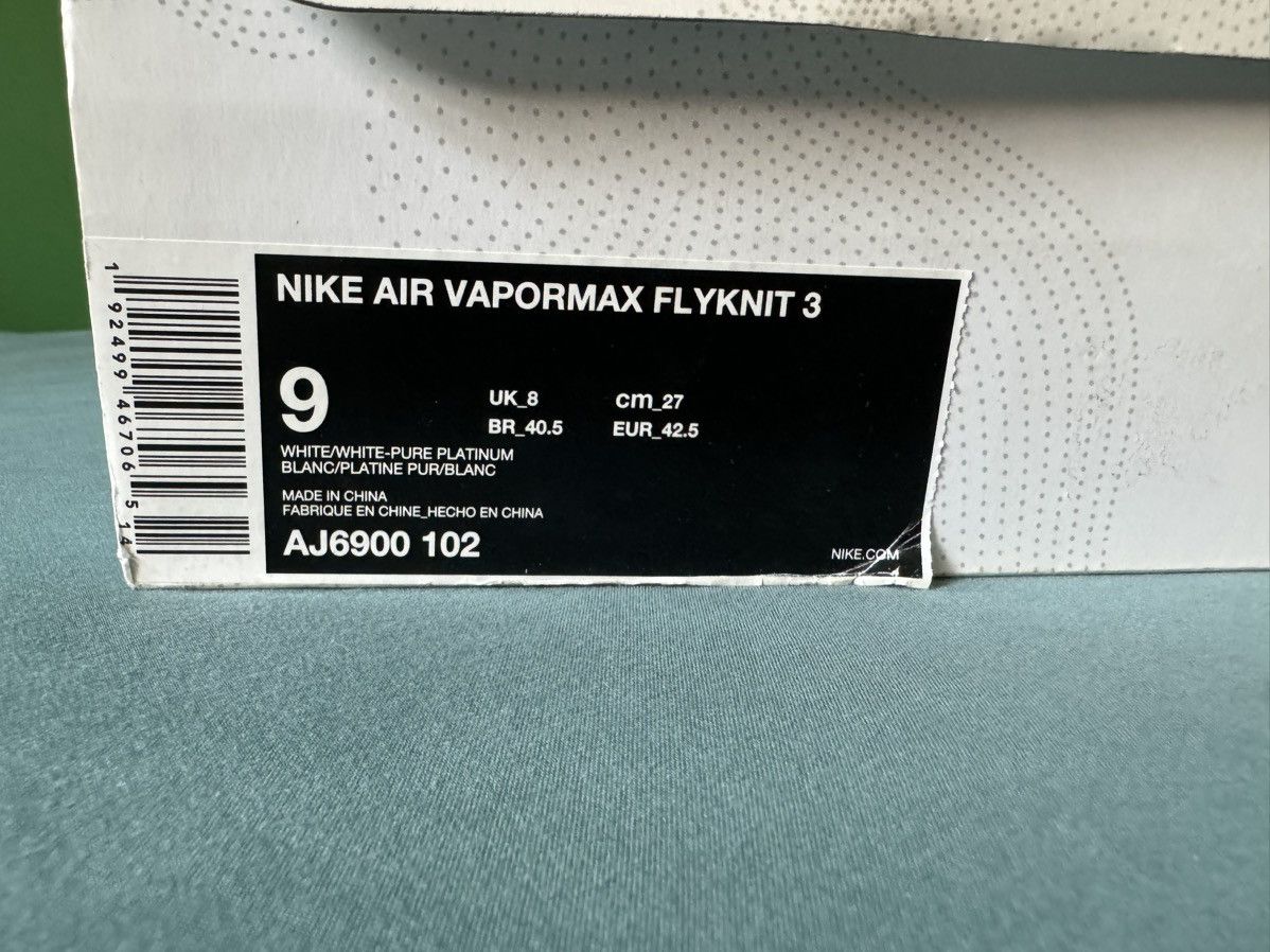 Nike Nike Air Vapormax Flynit 3 Pure Platinum 2019 Size US 9 / EU 42 - 7 Thumbnail
