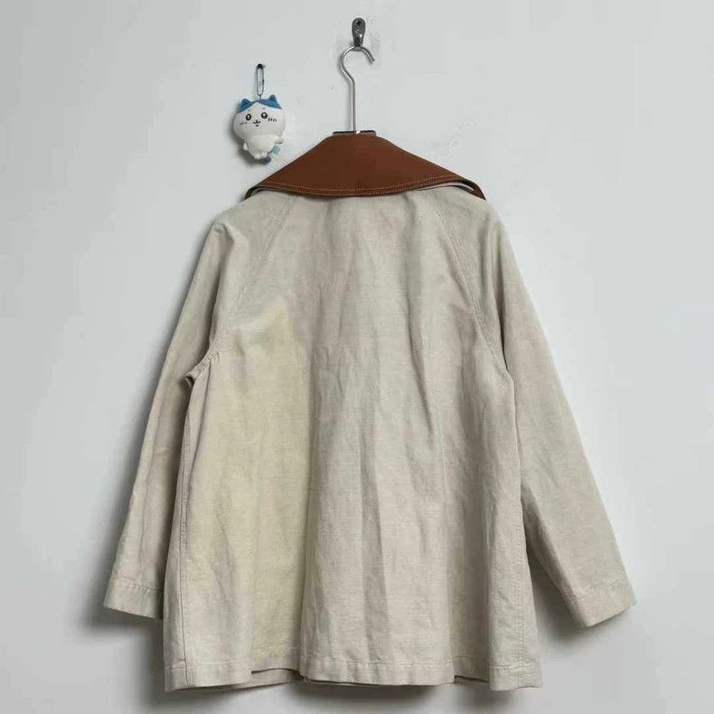 Loewe LOEWE Flax and cowhide patch coat Size XXS / US 00 / IT 34 - 3 Thumbnail