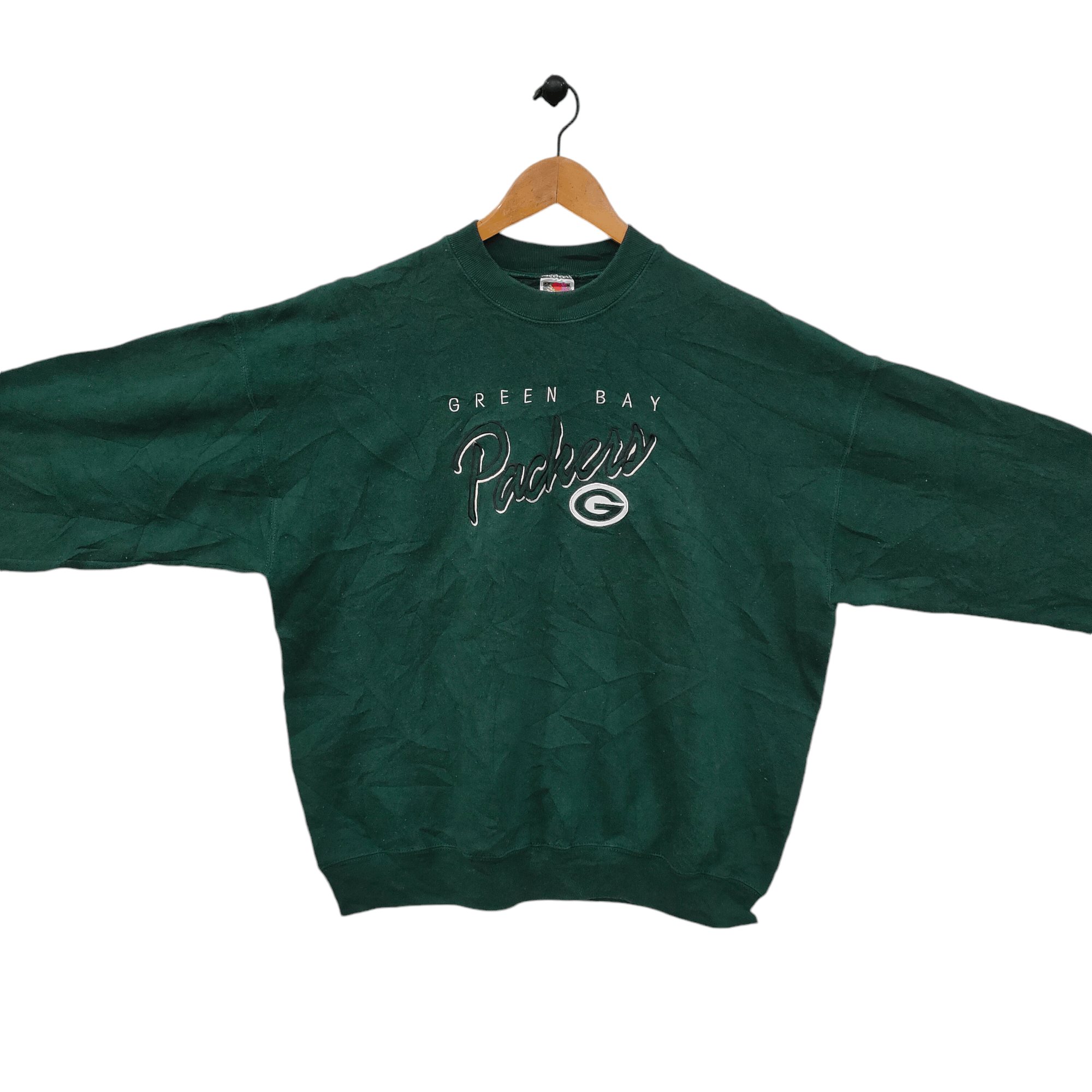 Fruit Of The Loom × NFL × Vintage 90s Green Bay Packers Sweatshirt Vintage NFL Embroidery Size US XL / EU 56 / 4 - 2 Thumbnail