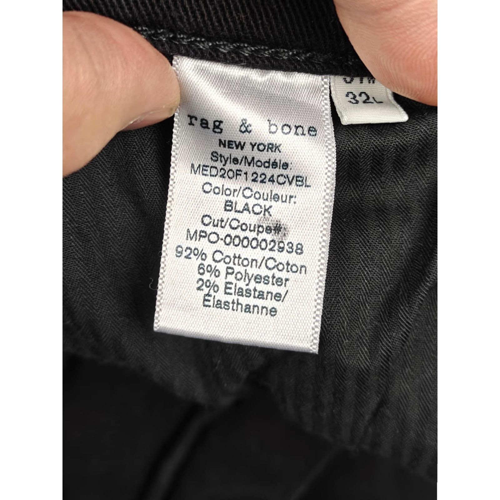 Rag & Bone Rag & Bone Jeans Mens 31x32 Black Fit 1 Skinny Slim Stretch Denim Pants USA Size US 31 - 5 Thumbnail