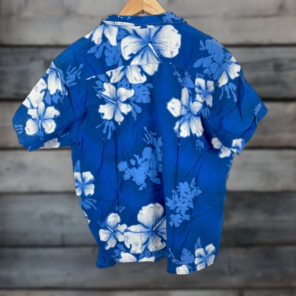 Polo Ralph Lauren Polo Jeans Loop Collar Shirt Men's 2XL Blue Floral Aloha Hawaiian Ralph Lauren Shirt Casual 90s Hipster Retro Size US XXL / EU 58 / 5 - 1 Thumbnail
