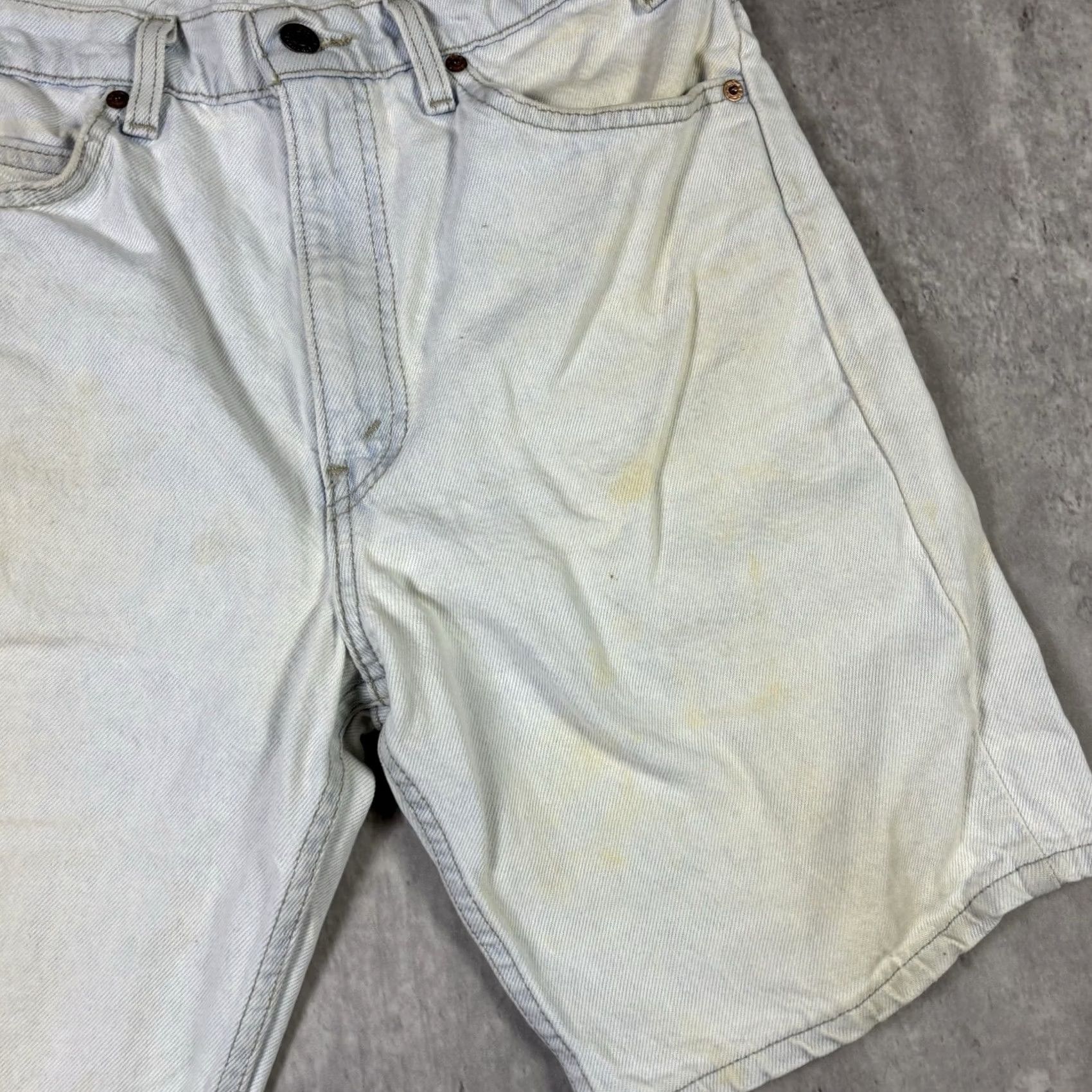 Levi's VINTAGE Levi's 505 Blue Light Wash Bermuda Shorts Mens 30 90s USA Tan Orange Tab Casual Jorts denim Size US 30 / EU 46 - 7 Thumbnail