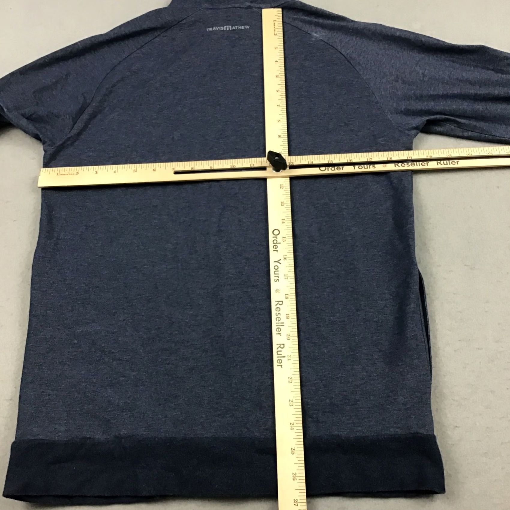 TravisMathew Travis Mathew Sweater Men S Blue Solid 1/4 Zip Golf Pullover Logo Mock Neck Long Sleeve Sports Casual Shirt Size US S / EU 44-46 / 1 - 4 Thumbnail