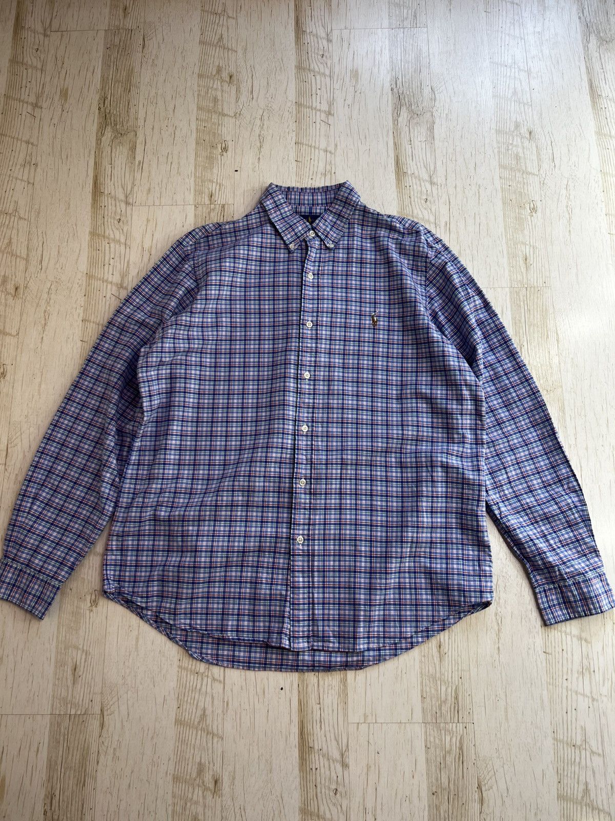 Ralph Lauren Ralph Lauren Classic Fit Plaid Shirt Blue Red Check Cotton Size US XL / EU 56 / 4 - 4 Thumbnail