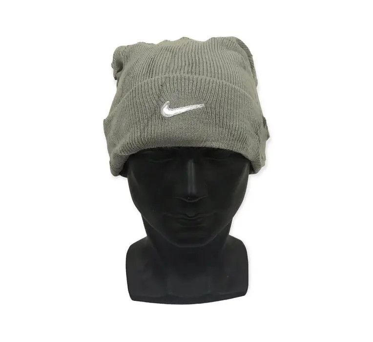 Nike × Vintage Nike Swoosh Plain Beanie Hat Size ONE SIZE - 1 Thumbnail