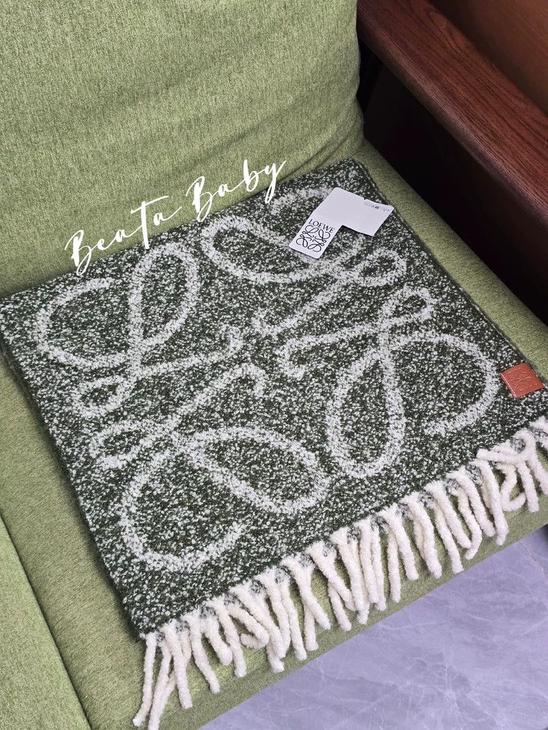 Loewe LOEWE Green scarf with sheep and camel hair Size ONE SIZE - 2 Thumbnail