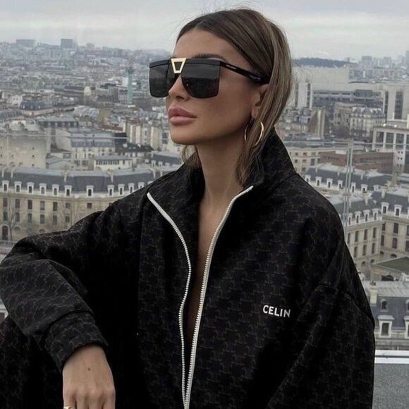 Saint Laurent Paris Saint Laurent SL537 PALACE 001 Sunglasses Black Shield Frame Size ONE SIZE - 2 Thumbnail
