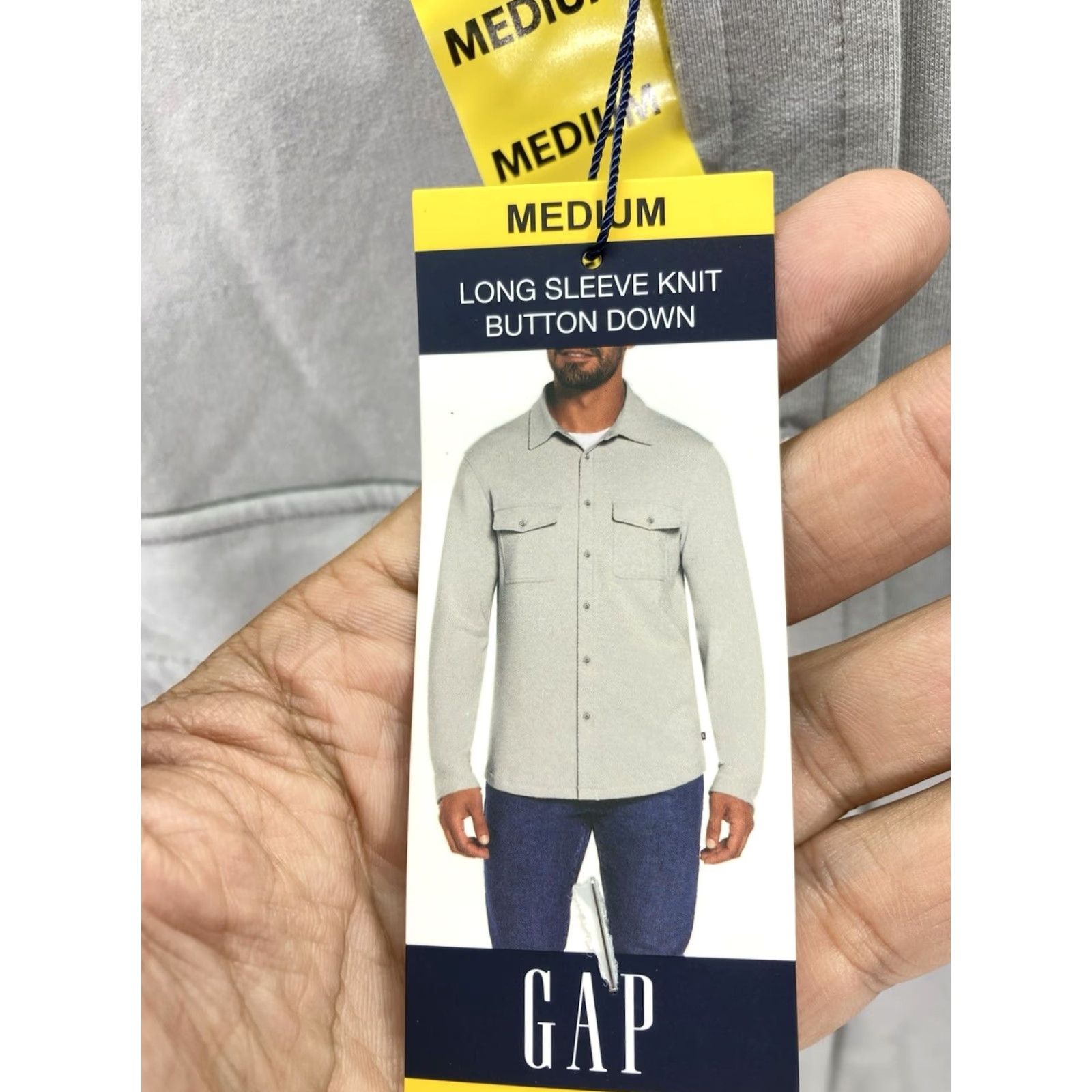 Gap Gap Knit Shirt Men Medium Gray Button Long Sleeve Cotton Blend Stretch NWT Size US M / EU 48-50 / 2 - 5 Thumbnail