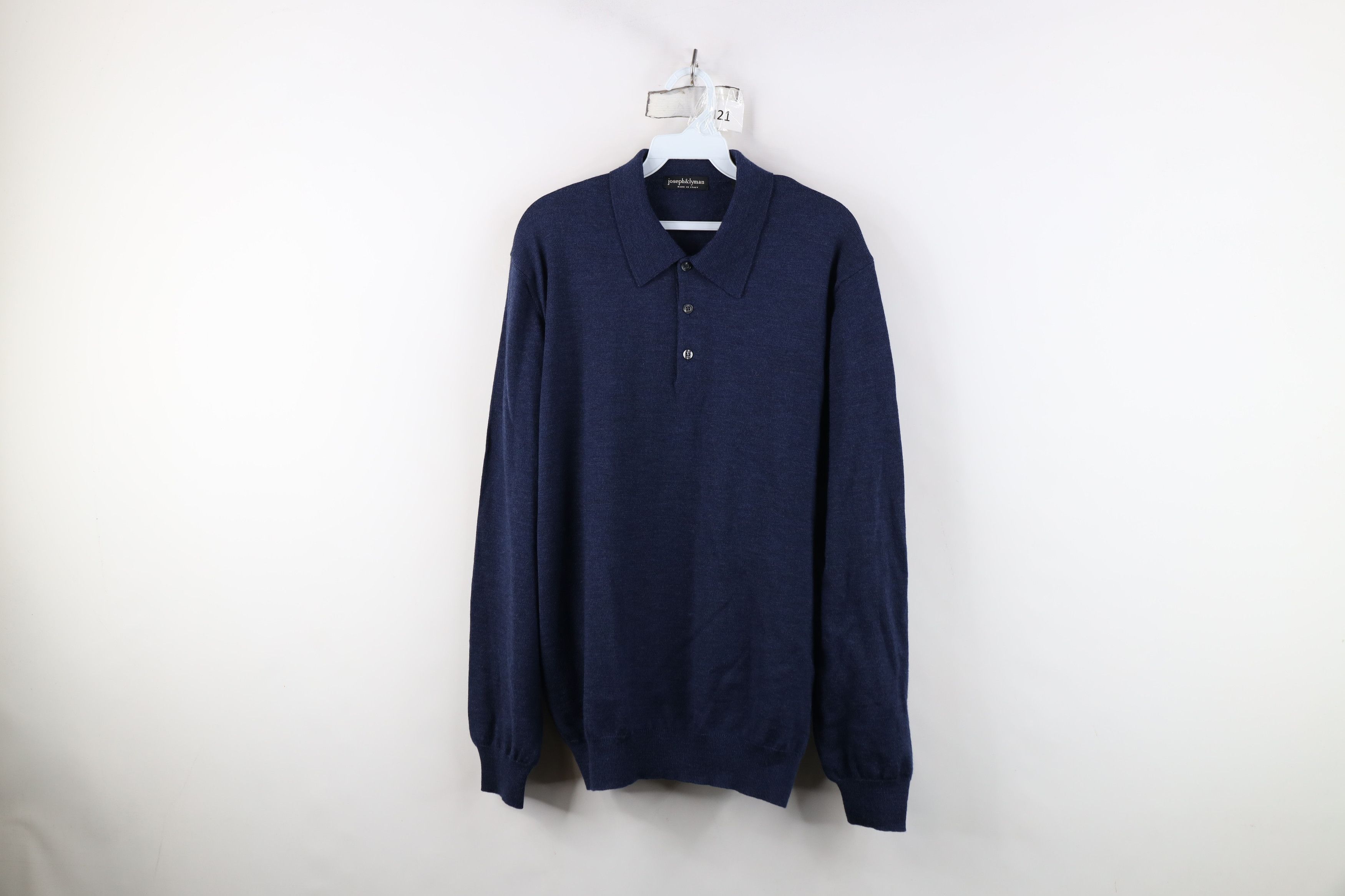 Vintage Vintage 90s Streetwear Merino Wool Knit Collared Sweater Size US L / EU 52-54 / 3 - 1 Thumbnail