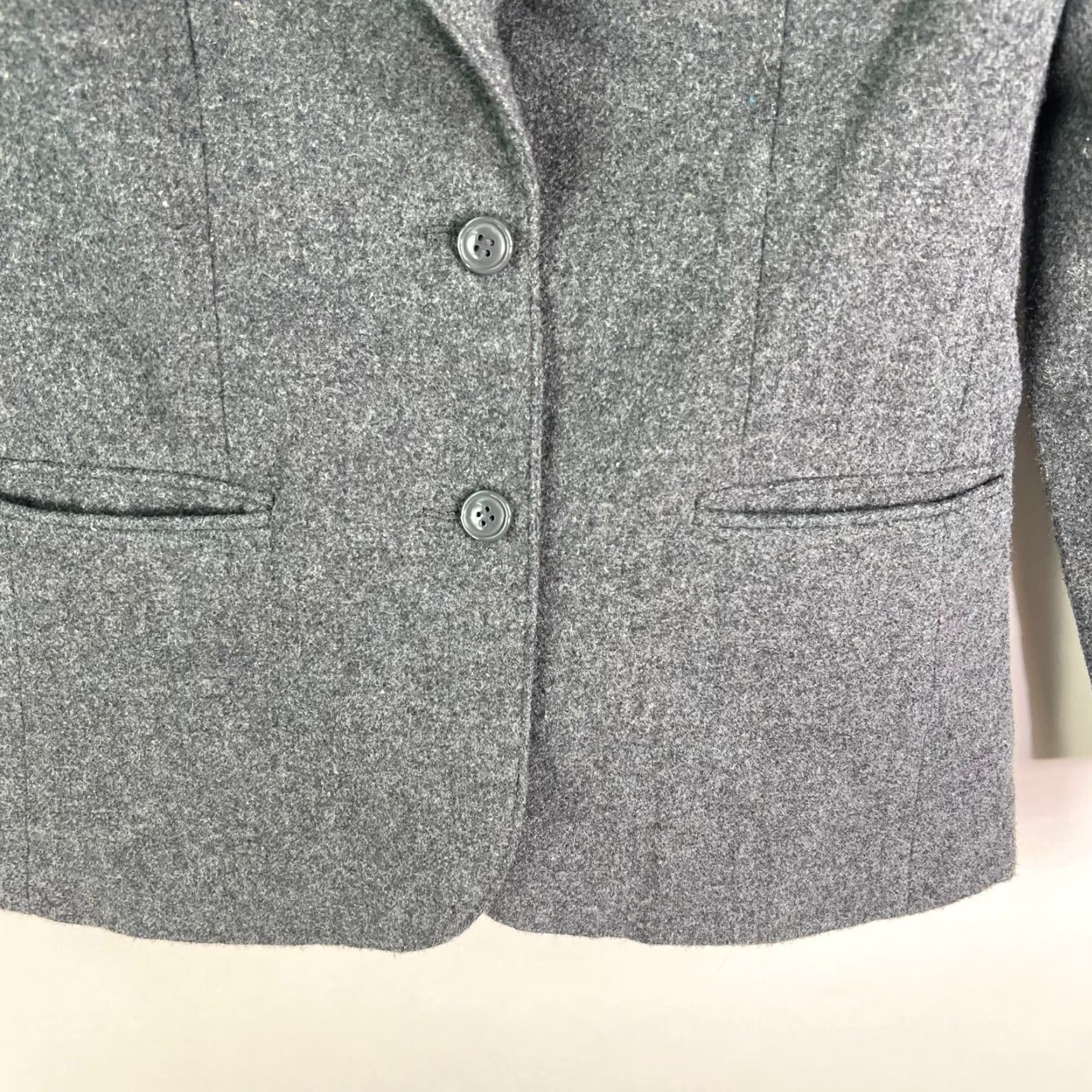 Vintage VINTAGE Michel Laurent Blazer Jacket Womens Size 9 Gray Wool Blend Single-Breasted Notch Lapel Size M / US 6-8 / IT 42-44 - 3 Thumbnail