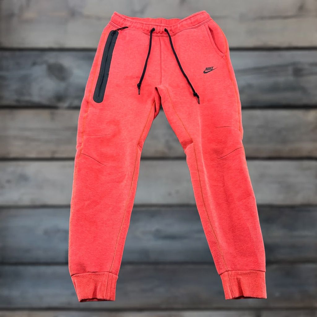 Nike VINTAGE? Nike Pants Mens M Red Sweat Jogger Tech Fleece Pockets Drawstring Swoosh Cotton Size US 31 - 1 Thumbnail