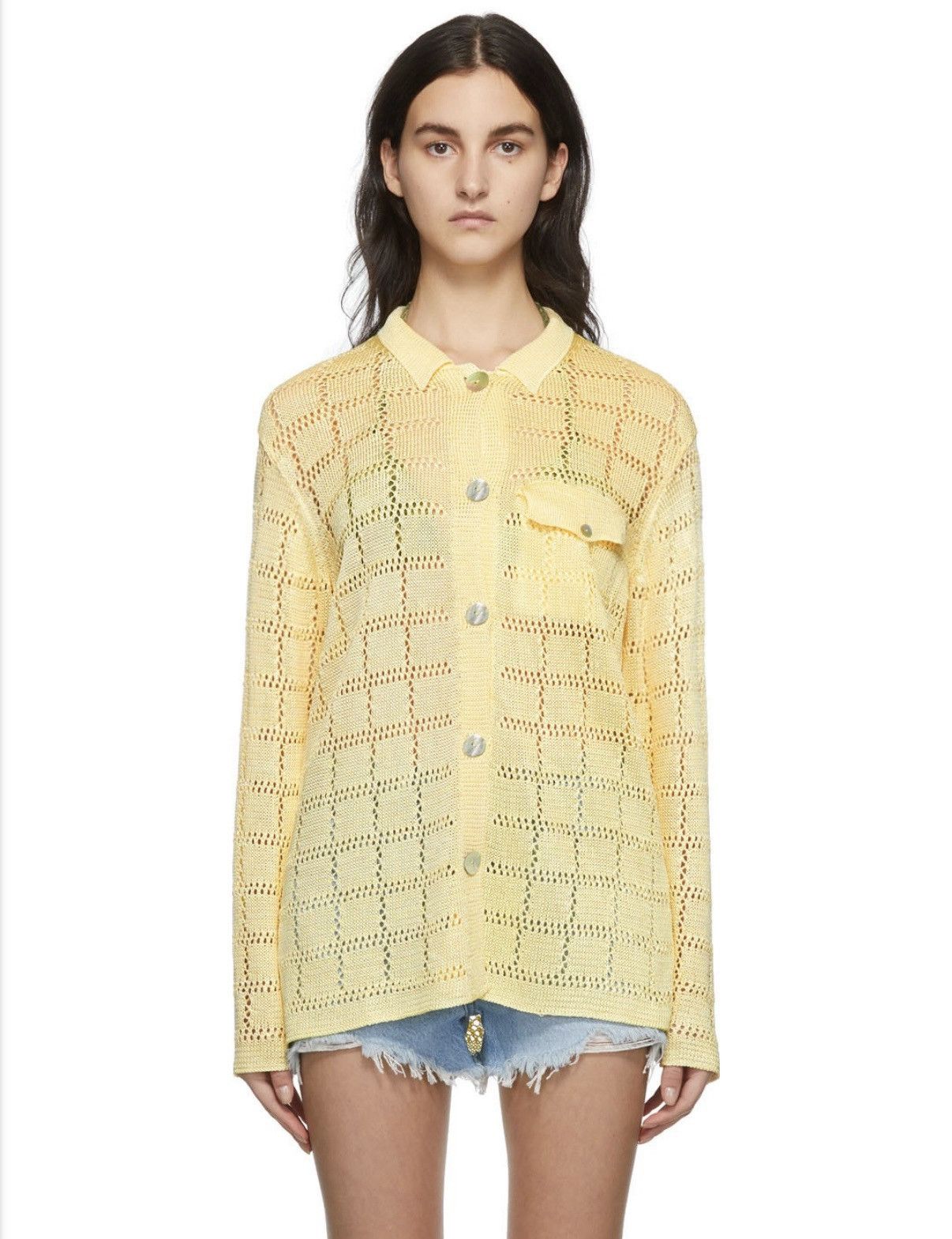 Calle Del Mar Calle Del Mar Yellow Patchwork long sleeve shirt new Size L / US 10 / IT 46 - 1 Thumbnail