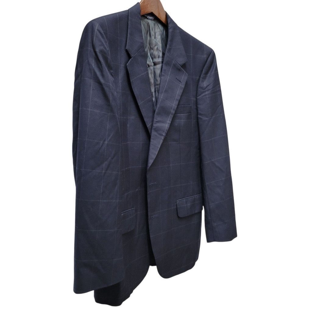 Burberry Burberry Men Navy Plaid 2-Button Center Vent Sport Coat 42R Size 42R - 3 Thumbnail