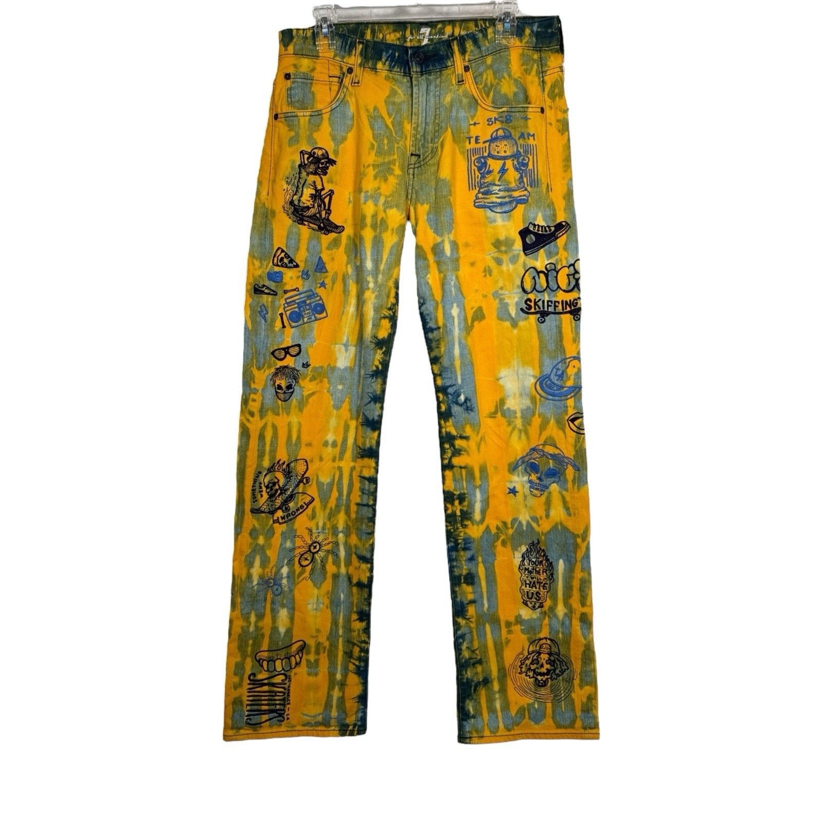 7 For All Mankind Embroidered Skater Tie Dye 7 For All Mankind Austyn Jeans Size US 30 / EU 46 - 1 Thumbnail