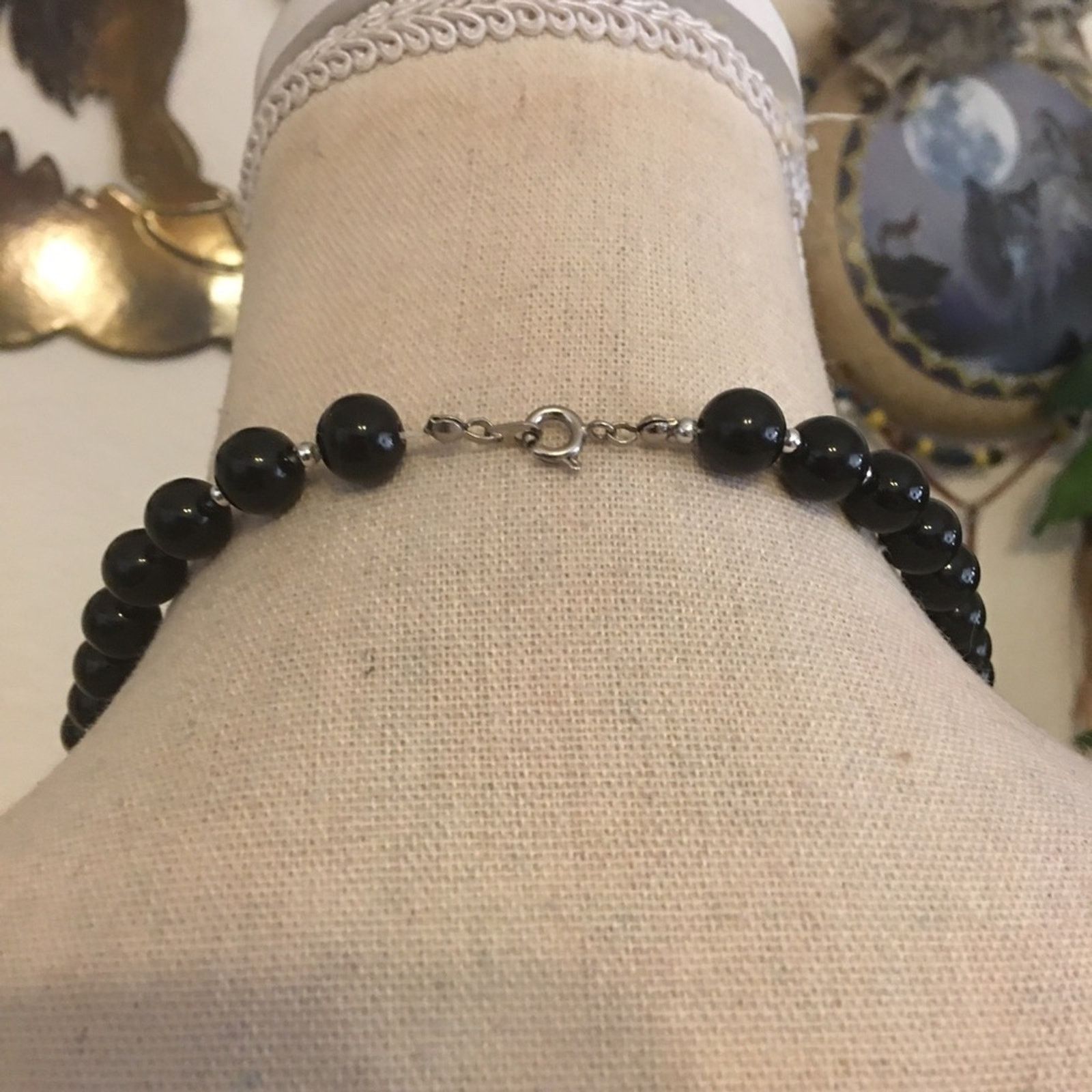 Vintage Vintage black plastic round bead necklace Size ONE SIZE - 5 Thumbnail