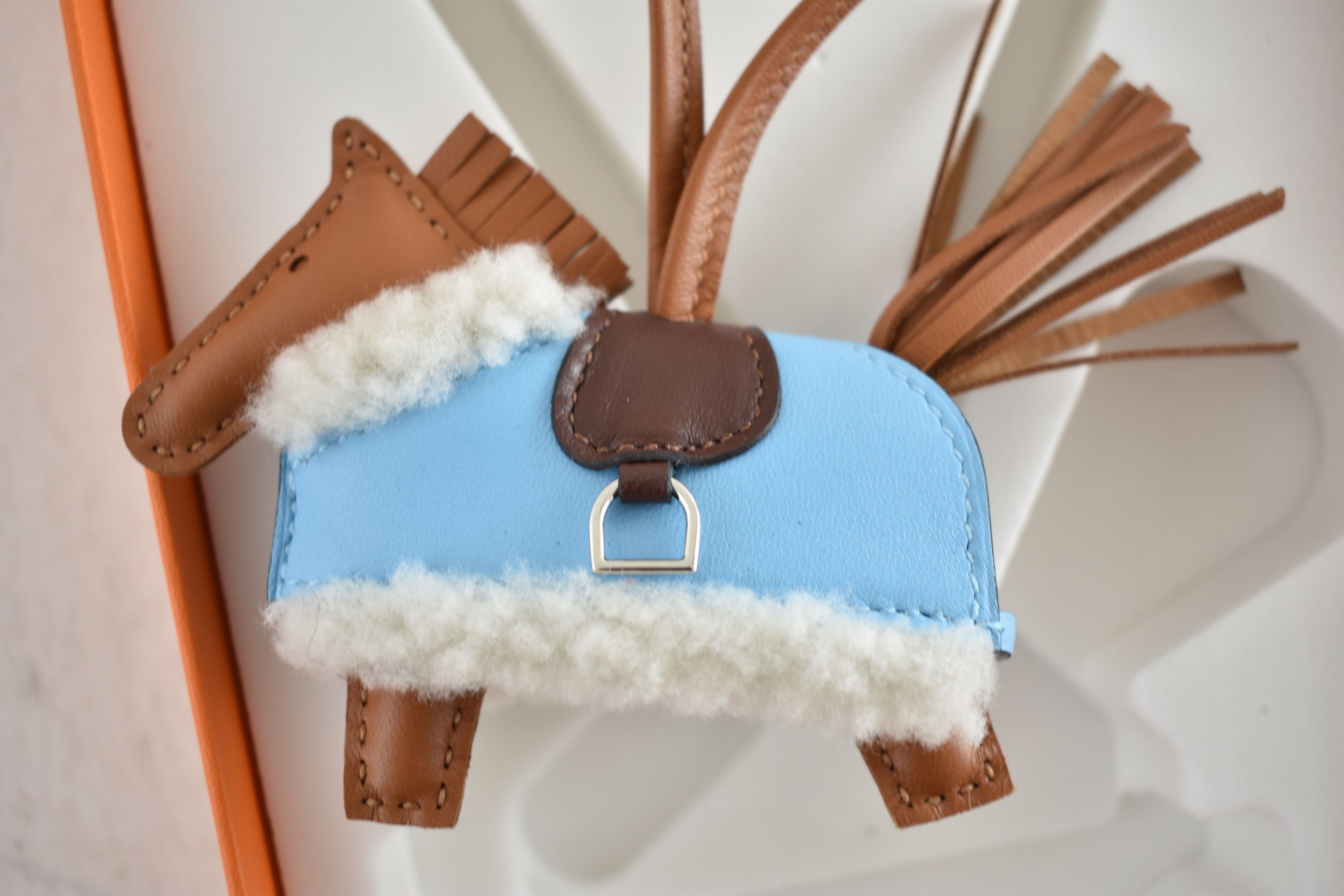 Hermes Hermes Horse Rodeo Plush Blue Celeste Milo Leather Bag Charm Size ONE SIZE - 8 Thumbnail