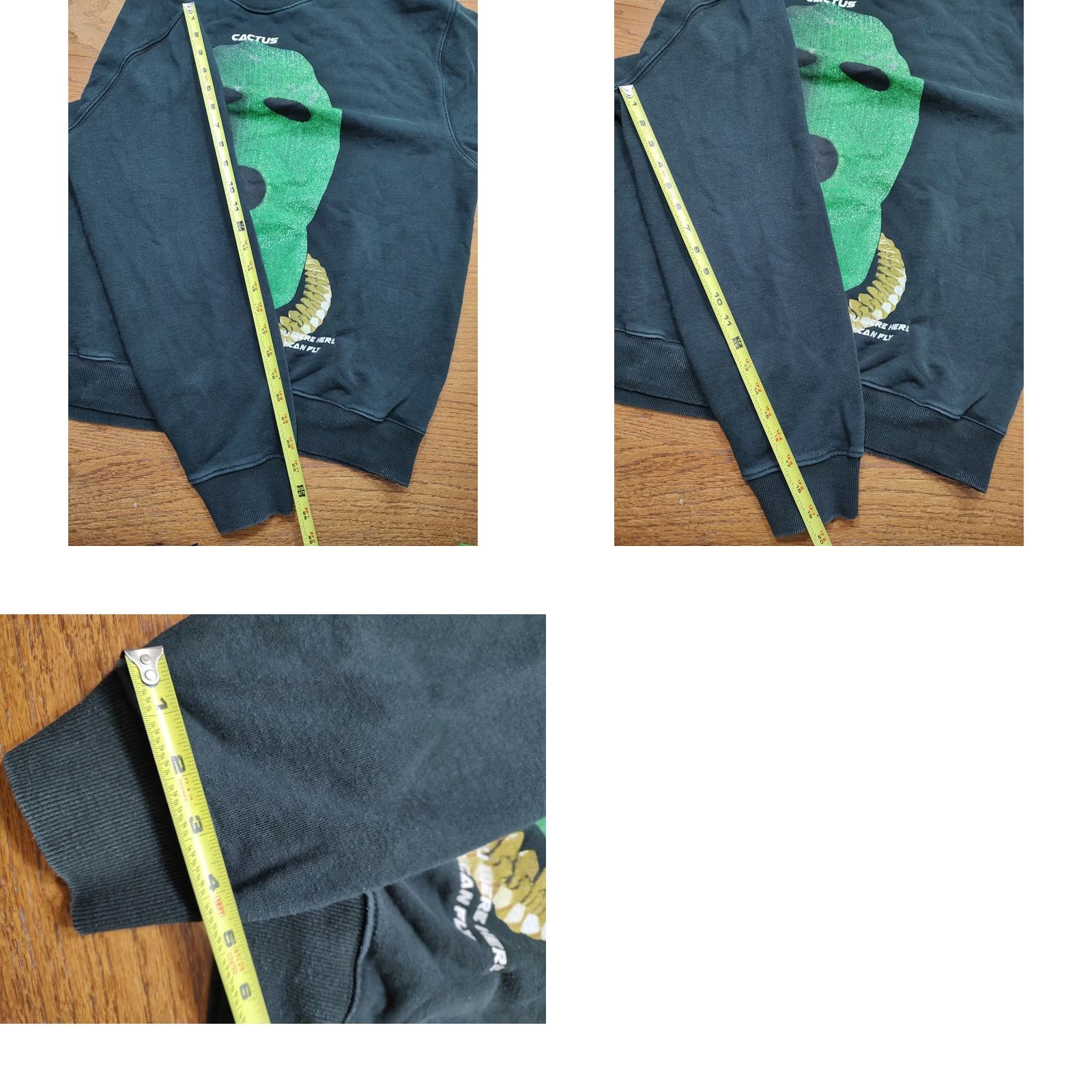 Vintage Cactus Jack Sweatshirt XL Masked Wish You Were Here Look Mom I Can Fly Graphic Print Black Cotton Mens Size US XL / EU 56 / 4 - 8 Thumbnail