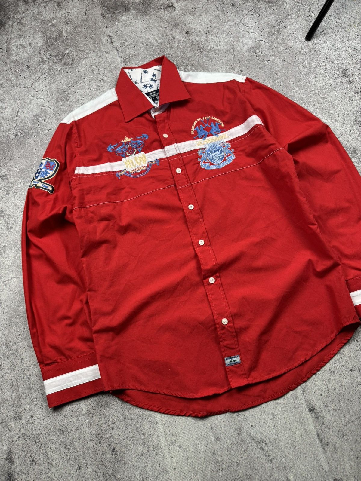 La Martina Vintage La Martina Button Polo Shirt Big Logo Japanese Y2K Size US L / EU 52-54 / 3 - 2 Thumbnail