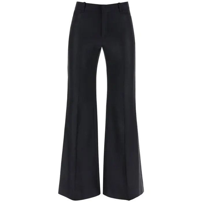 image of Chloe O1S22I1N0424 Silk Wool Pants In Black, Women's (Size 26)