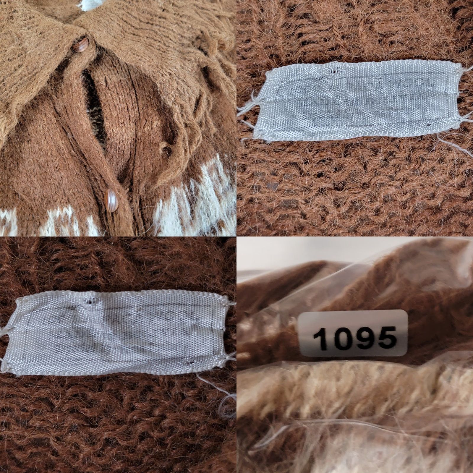 Vintage VINTAGE Long Poncho 100% Alpaca Brown White Fringe Knit Cape One Size Women Bohemian Tribal Art-to-Wear Designer Flare Autumn Winter Size ONE SIZE - 8 Thumbnail