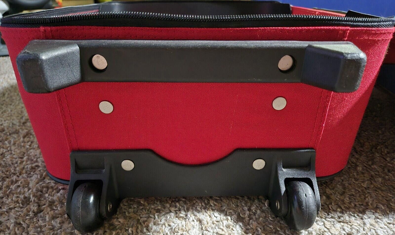 Designer 3 Piece Red And Blue Camp Carnival Luggae Set Wheels Size ONE SIZE - 7 Thumbnail