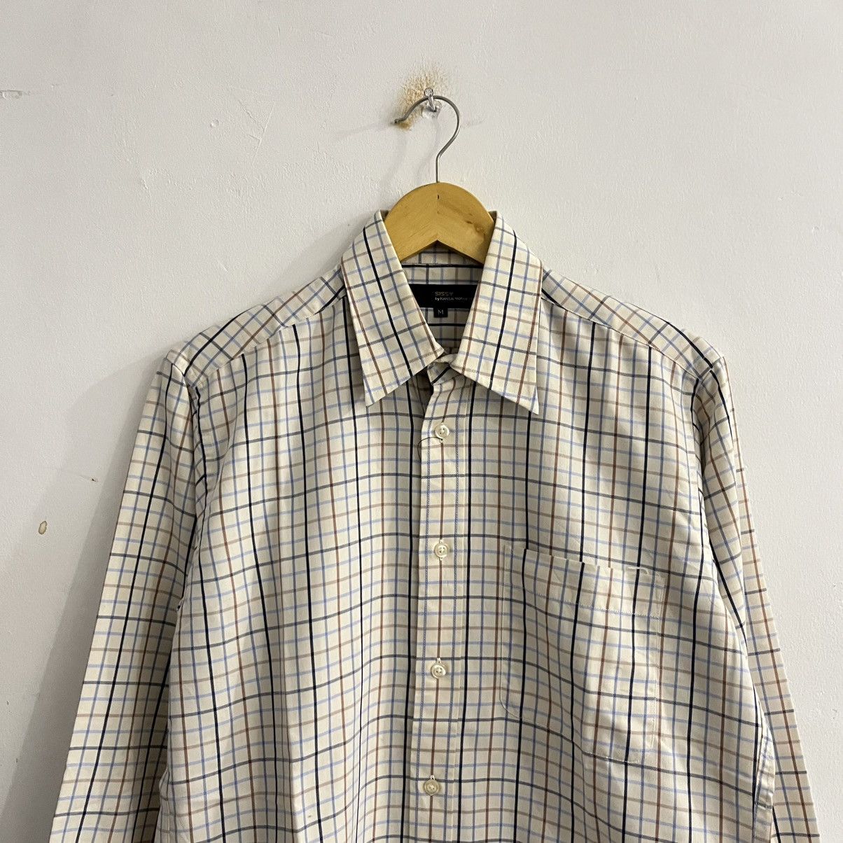 Issey Miyake Kansai Yamamoto - Plaid Check Longsleeve Shirt Size US M / EU 48-50 / 2 - 2 Thumbnail